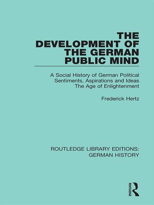 cover image of The Development of the German Public Mind